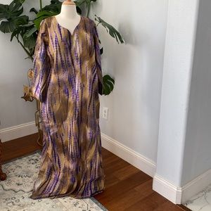 Kaftan Linen Tie Dye‎ Beach Coverup Size 56 L  NWT